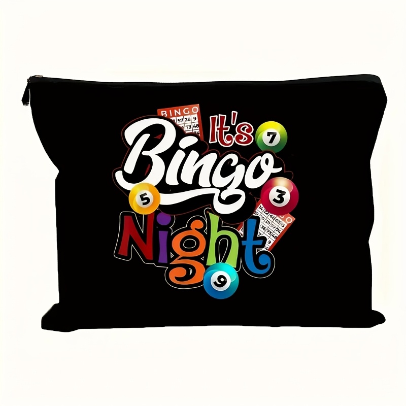Travel Accessories Jewelry - Bingo Gecesi temalı makyaj çantası -