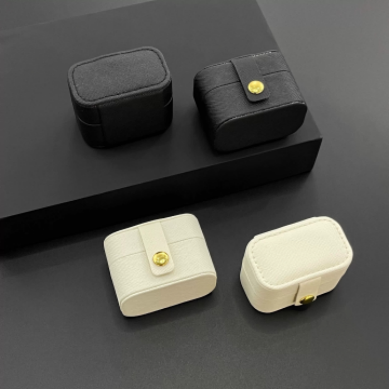 Travel Accessories Jewelry - Deri Taşınabilir Mücevher Kutusu Masaüstü Seyahat