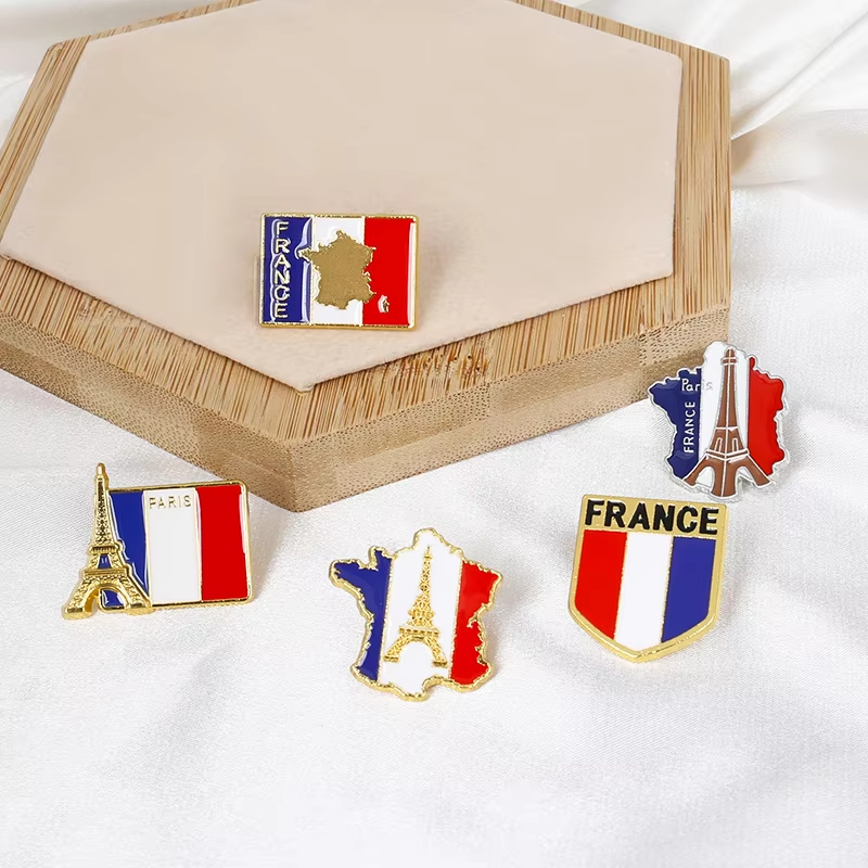Travel Accessories Jewelry - Fransa Bayrağı Emaye İğneleri Eyfel Kulesi