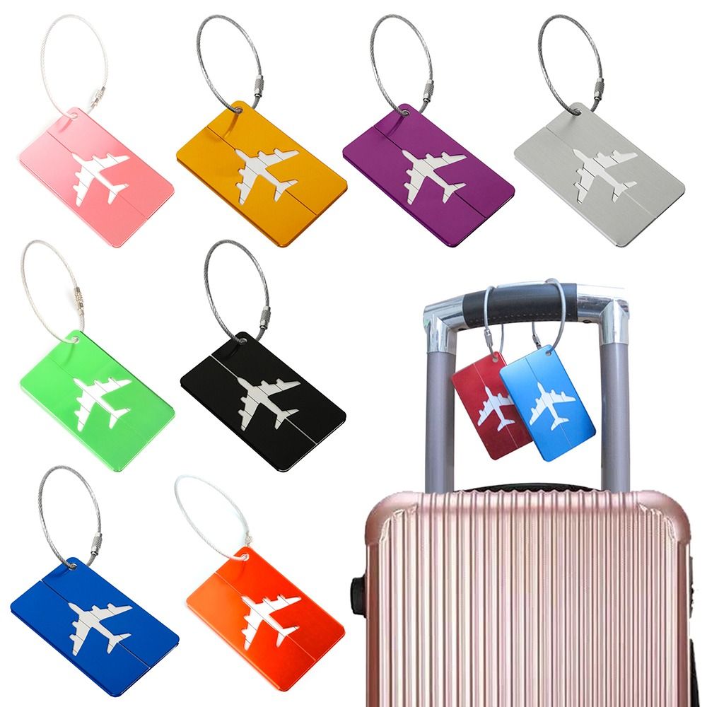 Travel Accessories On Plane - Alüminyum seyahat bagaj etiketleri kullanımlık bavul