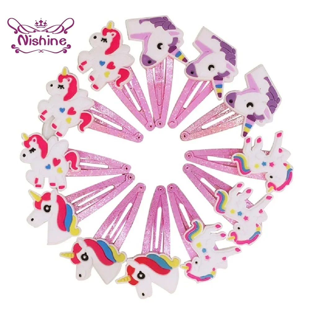 Travel Accessories For 3 Year Old - Nishine 10 adet/grup Unicorn Saç Klipleri