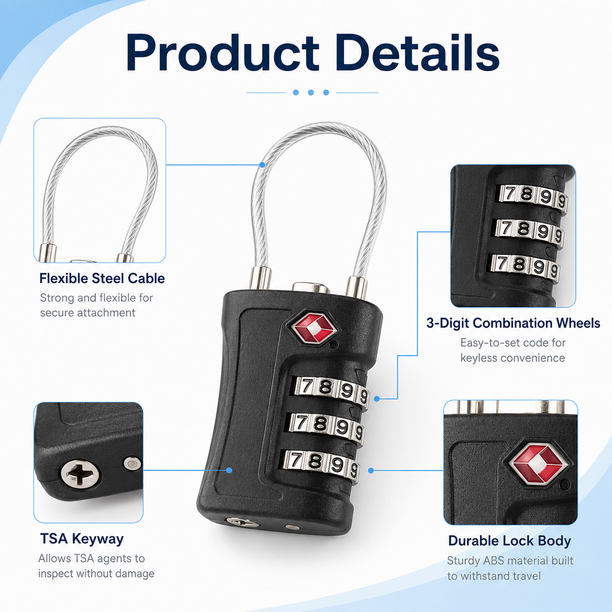TSA Onaylı Bagaj Kilidi 3 Hane - Travel Accessories Electronics incelemesi ve fiyatı